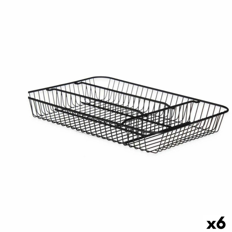 Vassoio Portaposate Kinvara W7267-1 Nero Metallo 26 x 4,7 x 35,5 cm (6 Unità)