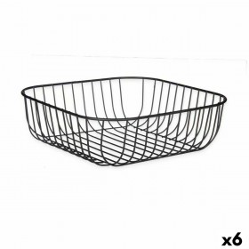 Portafrutta Kinvara W7267-2 Nero Metallo 30 x 9,3 x 30 cm (6 Unità)