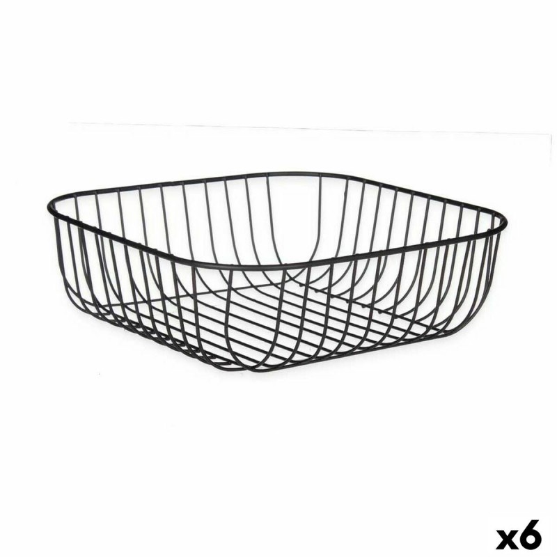 Portafrutta Kinvara W7267-2 Nero Metallo 30 x 9,3 x 30 cm (6 Unità)