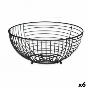 Portafrutta Kinvara W7728-1P Nero Metallo 28 x 12 x 28 cm (6 Unità)
