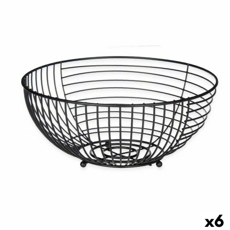 Portafrutta Kinvara W7728-1P Nero Metallo 28 x 12 x 28 cm (6 Unità)