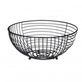 Portafrutta Kinvara W7728-1P Nero Metallo 28 x 12 x 28 cm (6 Unità)