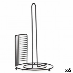 Portarotolo di Carta da Cucina Kinvara W7728-3P Nero Metallo 18,5 x 31,5 x 18,5 cm (6 Unità)