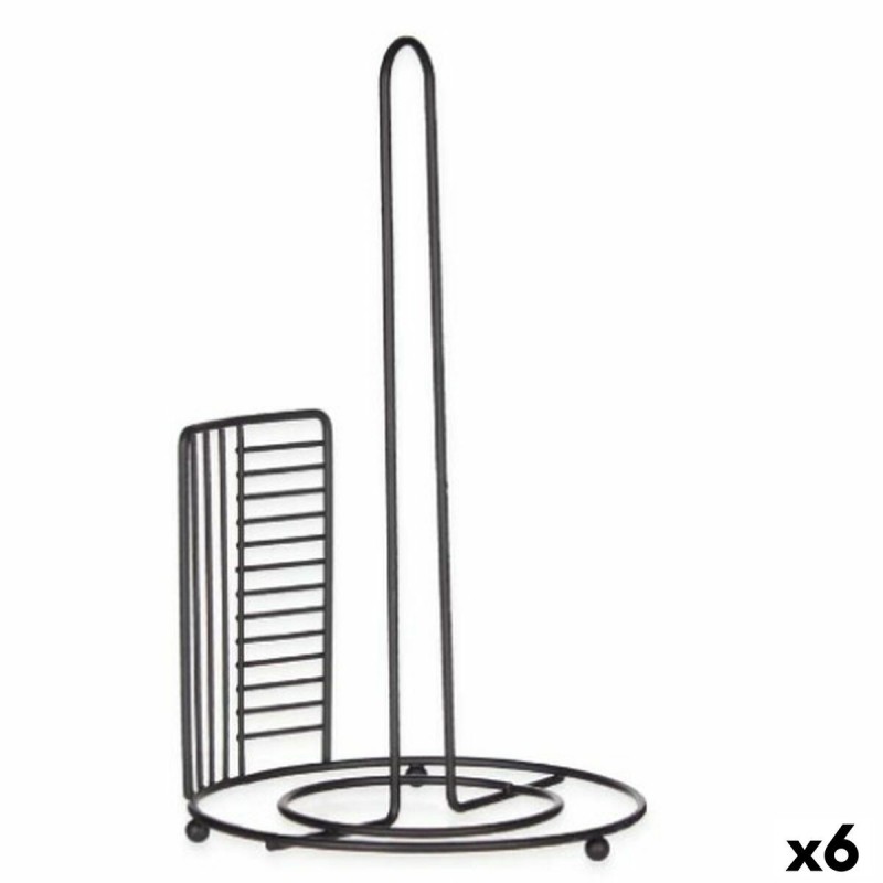 Portarotolo di Carta da Cucina Kinvara W7728-3P Nero Metallo 18,5 x 31,5 x 18,5 cm (6 Unità)
