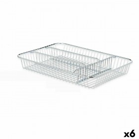 Vassoio Portaposate Kinvara CN-W7267-1 CHROME Argentato Argento Metallo 26 x 4,5 x 35,5 cm (6 Unità)