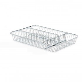 Vassoio Portaposate Kinvara CN-W7267-1 CHROME Argentato Argento Metallo 26 x 4,5 x 35,5 cm (6 Unità)