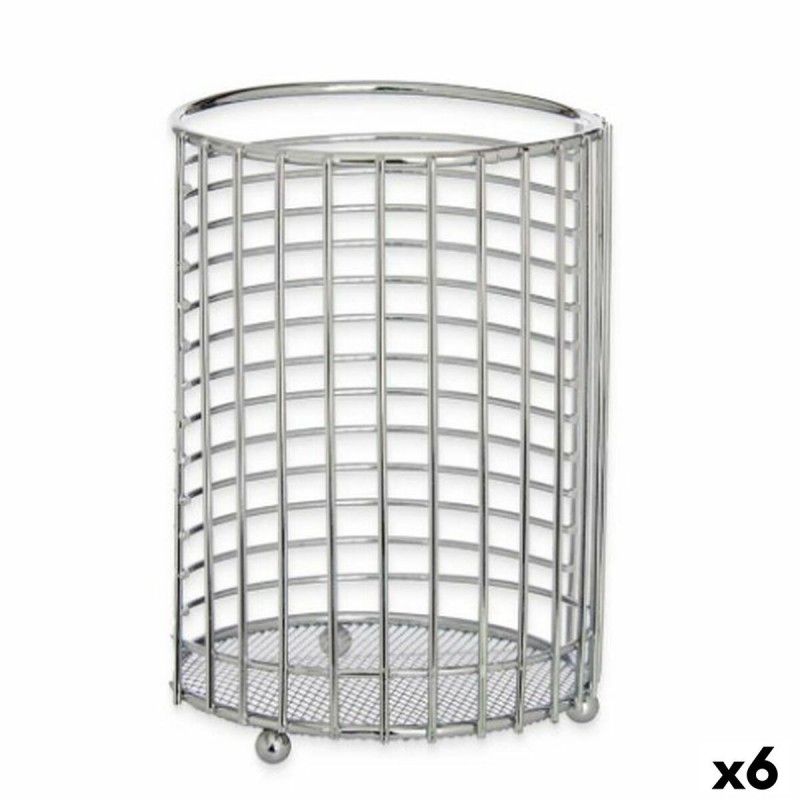 Contenitore per Utensili da Cucina Kinvara CN-W7728-2 CHROME Metallo 12 x 16 x 12 cm (6 Unità)