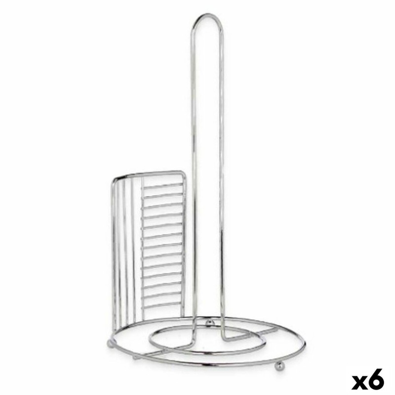 Portarotolo di Carta da Cucina Kinvara W7728-3-CHROME Argentato Metallo 18,5 x 31,5 x 18,5 cm (6 Unità)