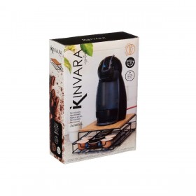 Contenitore per Sistemare le Capsule di Caffè Nero Naturale Metallo Bambù 21 x 57 x 8,5 cm
