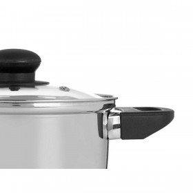 Casseruola con coperchio in vetro Kinvara 16689B Argentato 1,8 L 28 x 9 x 18 cm (6 Unità)