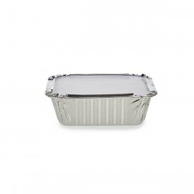 Set di vassoi per Alimenti Kinvara 16144 Alluminio 14,5 x 7,5 x 12,5 cm Monouso Con coperchio (12 Unità)