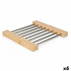 Sottopentola Kinvara 90951 Argentato Metallo Bambù 36,4 x 2,2 x 21,3 cm (6 Unità)