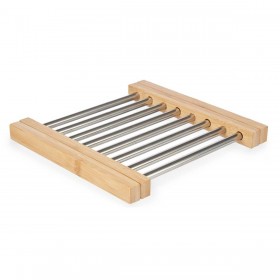 Sottopentola Kinvara 90951 Argentato Metallo Bambù 36,4 x 2,2 x 21,3 cm (6 Unità)