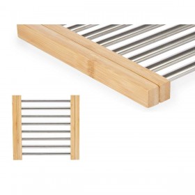 Sottopentola Kinvara 90951 Argentato Metallo Bambù 36,4 x 2,2 x 21,3 cm (6 Unità)