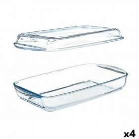 Vassoio con coperchio Pasabahce Borcam Trasparente Vetro Borosilicato 1,9 L (4 Unità)