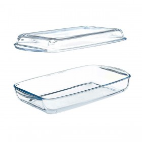 Vassoio con coperchio Pasabahce Borcam Trasparente Vetro Borosilicato 1,9 L (4 Unità)