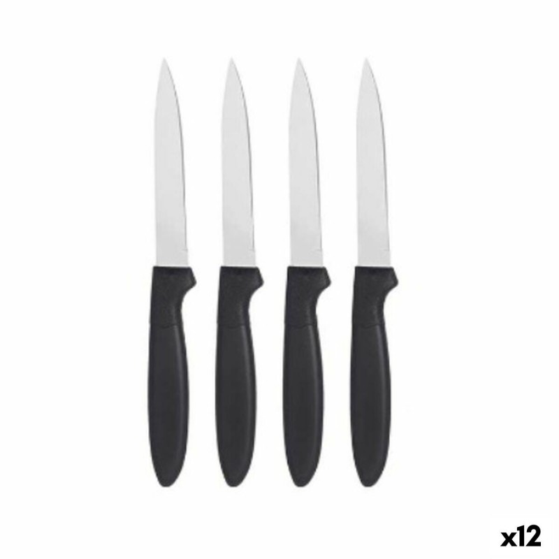 Set di Coltelli Kinvara CN-KT172244D Nero Argentato Acciaio inossidabile Plastica 19,5 x 2 x 1 cm (12 Unità)