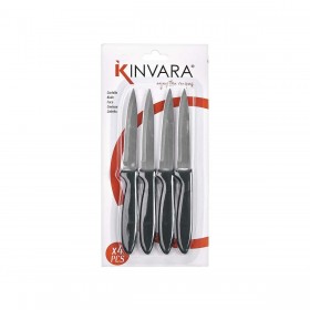 Set di Coltelli Kinvara CN-KT172244D Nero Argentato Acciaio inossidabile Plastica 19,5 x 2 x 1 cm (12 Unità)