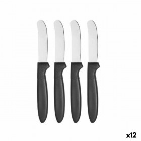 Set di Coltelli Kinvara CN-KT172244E Nero Argentato Acciaio inossidabile Plastica 17 cm (12 Unità)
