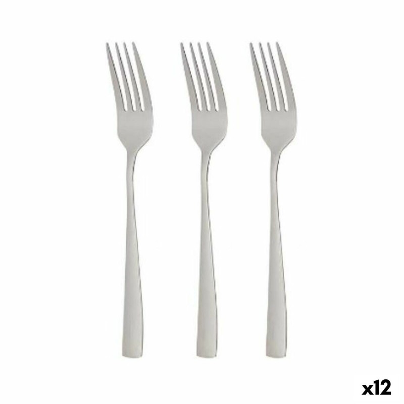 Set di Forchette Kinvara KT190017-2 Argentato Acciaio inossidabile 2,5 x 21,3 x 0,3 cm (12 Unità)
