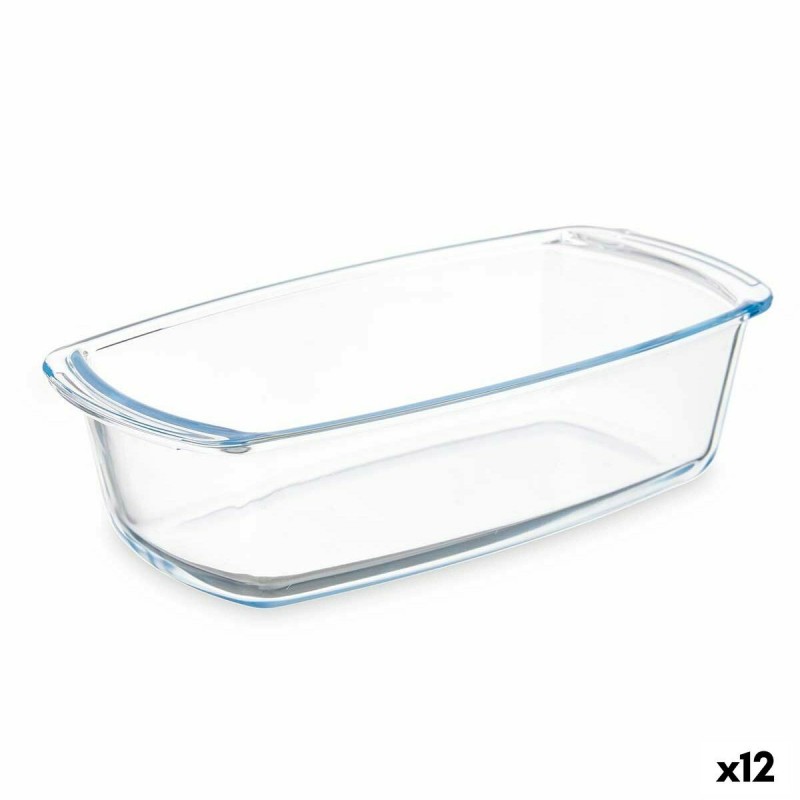 Teglia da Cucina Vivalto T12-18 Trasparente Vetro Borosilicato 1,6 L 27 x 7,2 x 14 cm Con manici (12 Unità)
