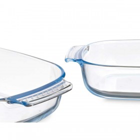Teglia da Cucina Vivalto T3-20 Trasparente Vetro Borosilicato 2 L 30,2 x 6 x 19,6 cm Con manici (12 Unità)