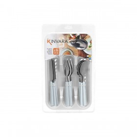 Set di Posate Kinvara KT166096-1C Bianco Argentato Acciaio inossidabile Plastica (6 Unità)