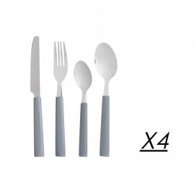 Set di Posate Grigio Argentato Acciaio inossidabile Plastica (6 Unità)