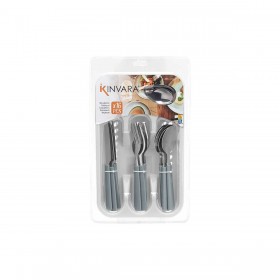 Set di Posate Grigio Argentato Acciaio inossidabile Plastica (6 Unità)