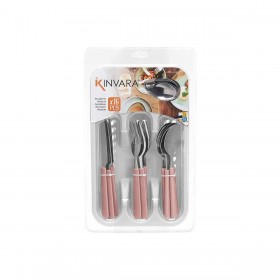 Set di Posate Kinvara KT166096-1C-P Rosa Argentato Acciaio inossidabile Plastica (6 Unità)