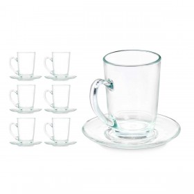 Tazza con Piatto Vivalto 41089 Trasparente Vetro 200 ml (6 Unità)
