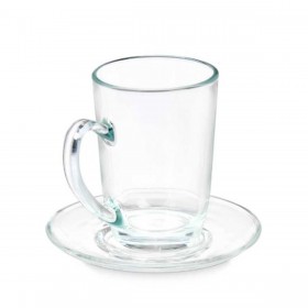 Tazza con Piatto Vivalto 41089 Trasparente Vetro 200 ml (6 Unità)
