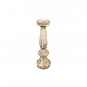 Portacandele Romimex Crema Resina 16 x 48 x 16 cm