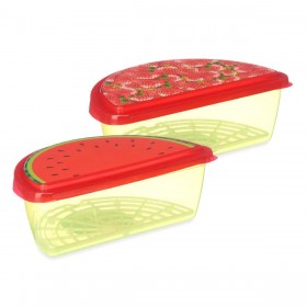 Porta pranzo Leknes 78786 Plastica Fragola Anguria 23 x 8 x 13 cm Frutta (24 Unità)