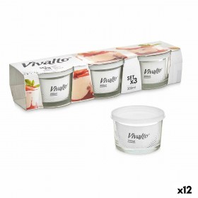 Set di scatole porta pranzo Vivalto OCT-W37403 Trasparente Vetro polipropilene 200 ml (12 Unità)