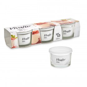 Set di scatole porta pranzo Vivalto OCT-W37403 Trasparente Vetro polipropilene 200 ml (12 Unità)