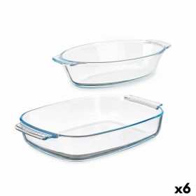 Set di Vassoi Vivalto T3-20-S2B Trasparente Vetro Borosilicato 700 ml 2 L (6 Unità)
