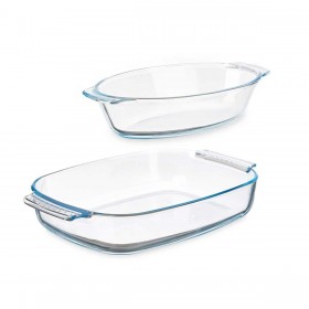 Set di Vassoi Vivalto T3-20-S2B Trasparente Vetro Borosilicato 700 ml 2 L (6 Unità)