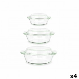 Casseruole Vivalto CA1-15-S3 Trasparente Vetro Borosilicato 700 ml 1 L 1,5 L Set (4 Unità)