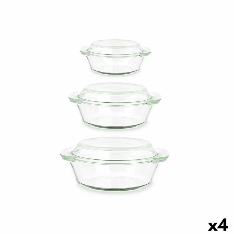Casseruole Vivalto CA1-15-S3 Trasparente Vetro Borosilicato 700 ml 1 L 1,5 L Set (4 Unità)