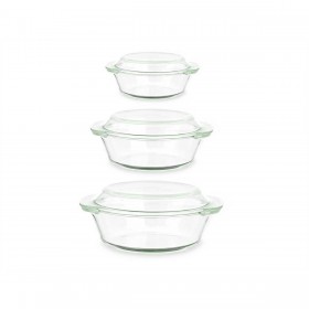 Casseruole Vivalto CA1-15-S3 Trasparente Vetro Borosilicato 700 ml 1 L 1,5 L Set (4 Unità)