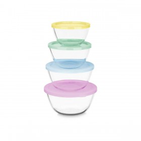 Set di scatole porta pranzo Vivalto B2-21-S4 Plastica Vetro Borosilicato 800 ml 1 L 1,6 L 2,1 L (4 Unità)