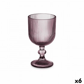 Calice per vino Righe Grigio Vetro 260 ml (6 Unità)