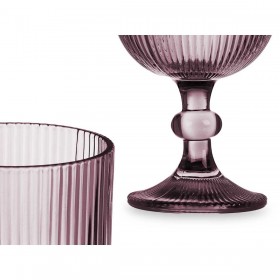 Calice per vino Righe Grigio Vetro 260 ml (6 Unità)