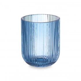 Bicchiere Righe Azzurro Cristallo 270 ml (6 Unità)