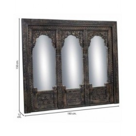 Specchio da parete Alexandra House Living Nero 12 x 150 x 183 cm Rettangolare