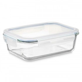 Porta pranzo Trasparente Silicone Vetro Borosilicato 640 ml 18,3 x 6,2 x 13,7 cm (24 Unità)