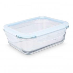 Porta pranzo Vivalto 90549 Trasparente Silicone Vetro Borosilicato 1 L 22 x 7 x 16,5 cm (12 Unità)