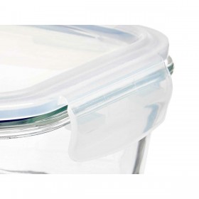 Porta pranzo Vivalto 90549 Trasparente Silicone Vetro Borosilicato 1 L 22 x 7 x 16,5 cm (12 Unità)