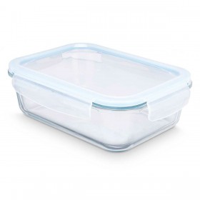 Porta pranzo Vivalto C2-1500K Trasparente Silicone Vetro Borosilicato 1,5 L 24,5 x 7,6 x 19 cm (12 Unità)